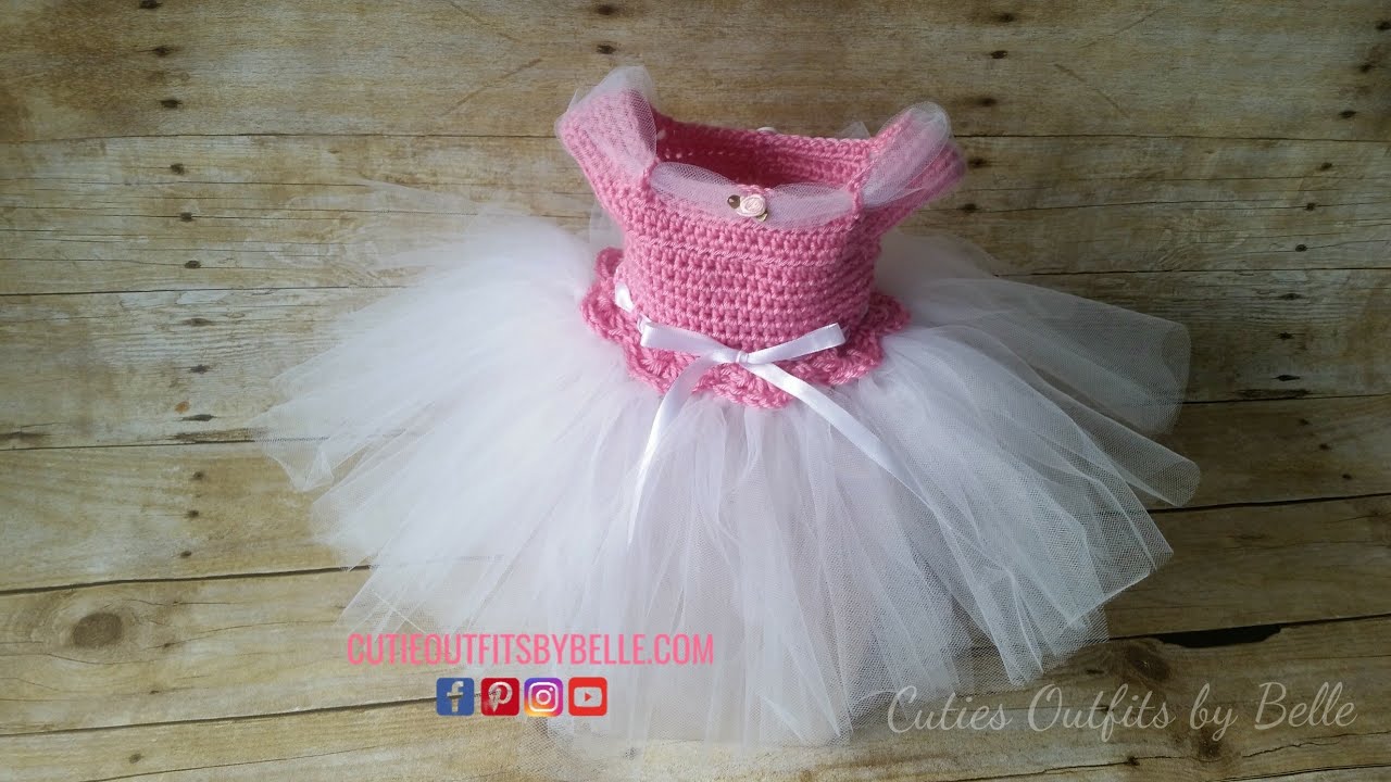 🎀Crochet Baby Dress Tutorial, How To Crochet a 6-12 Months Baby Dress, Pink Crochet Dress