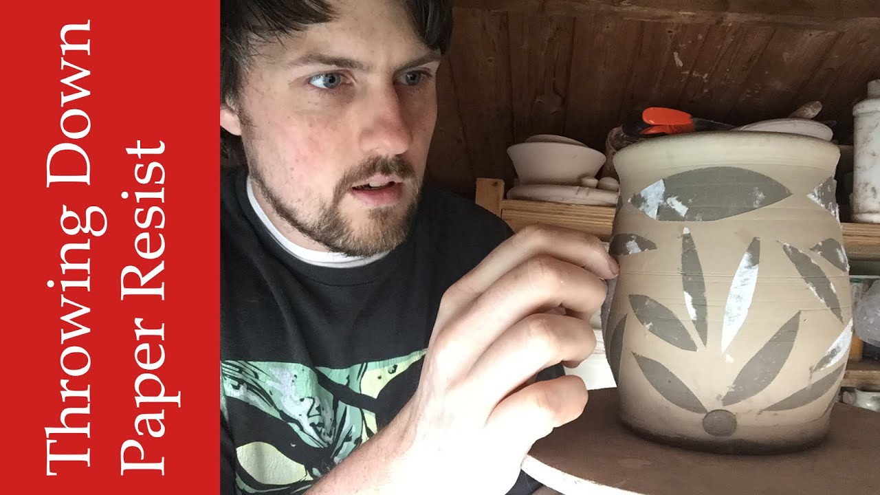 Throwing Down a Simple Slip Decorated Paper Resist