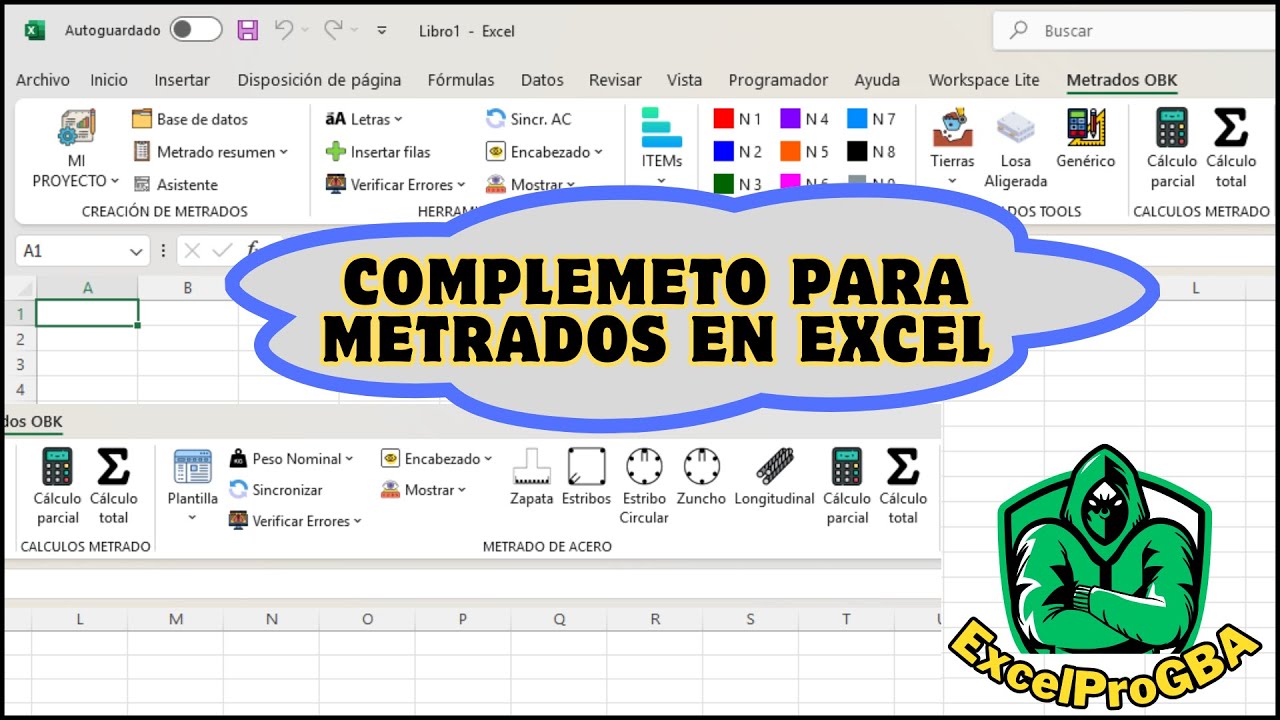 Complemento de excel para Metrados
