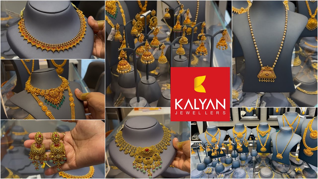 Lightweight Heavy Look Gold Jewellery Collections Gold Temple Jhumka and Necklace Kalyan Jewellers