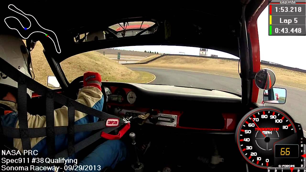 Sonoma Raceway @ Sears Point Porsche Spec911 Lap 1:53.20 w/data
