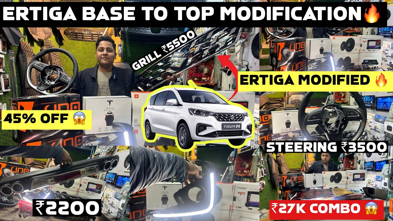2024 Ertiga CNG Modification 🔥Maruti Genuine Accessories ✅With Price 😱45% OFF BASE TO TOP MODIFIED 😱