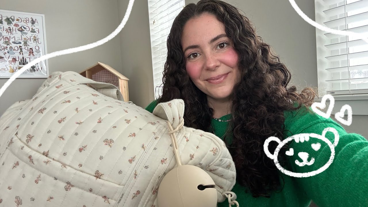 ASMR what’s in my hospital bag 🧸 (second time mom, soft spoken + whispered)