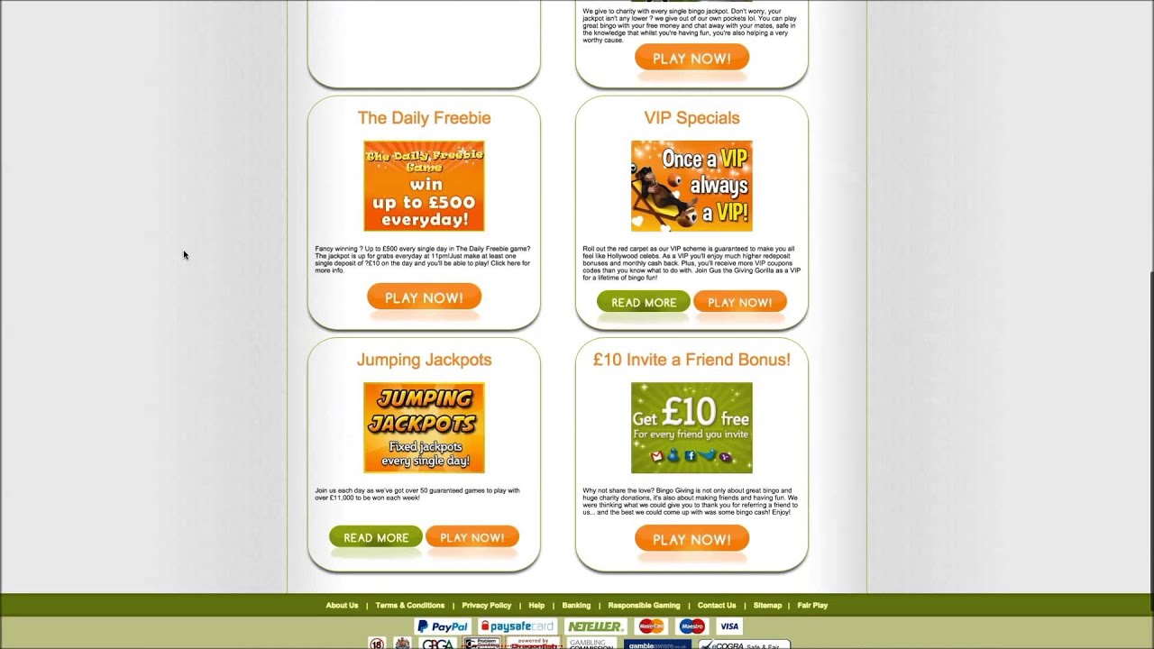 Bingo Giving Overview by Online Bingo Friends