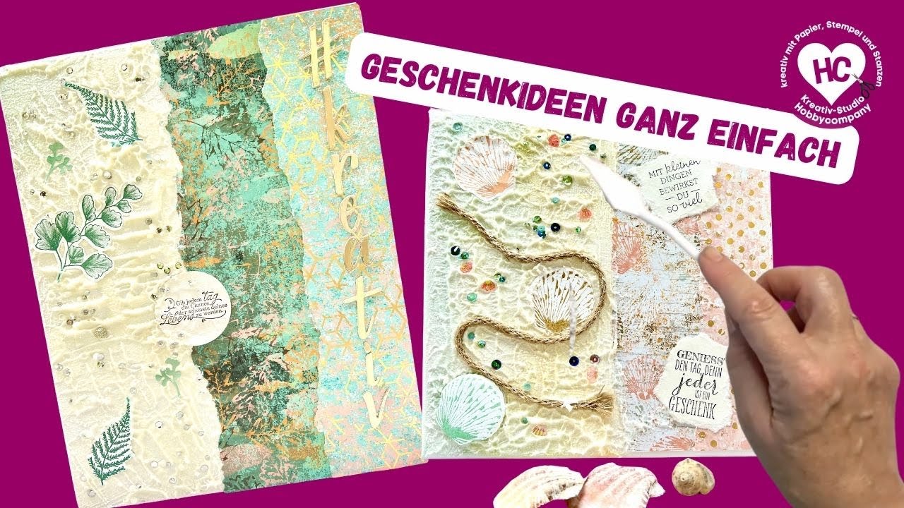 DIY Geschenkidee Keilrahmen mit Stempel und Strukturpaste