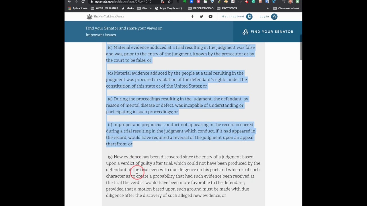 Section 440 10  - Motion to vacate judgment - Cpl 440.10