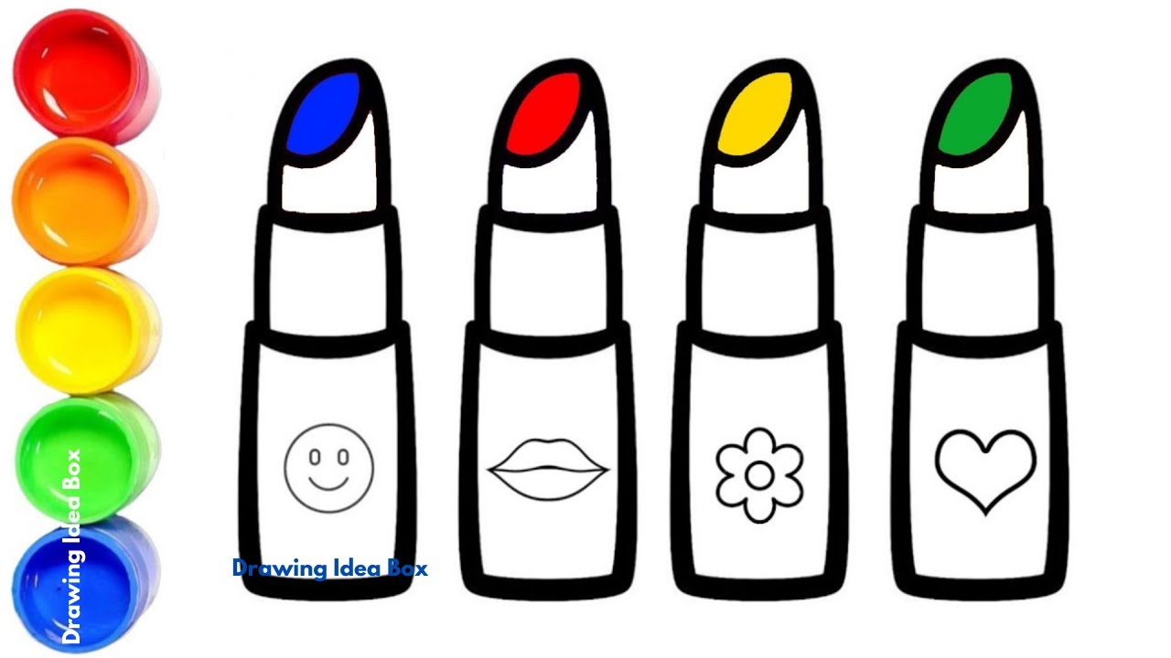 Рисование помады 💄 | Веселое и простое рисование помады для детей | Идеи для рисования помады