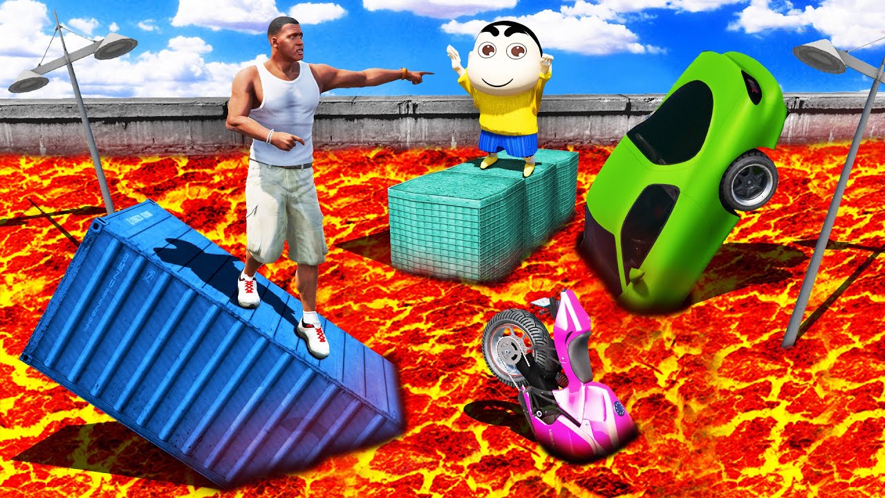 SHINCHAN AND FRANKLIN GOT STUCK IN LAVA TSUNAMI IN GTA 5