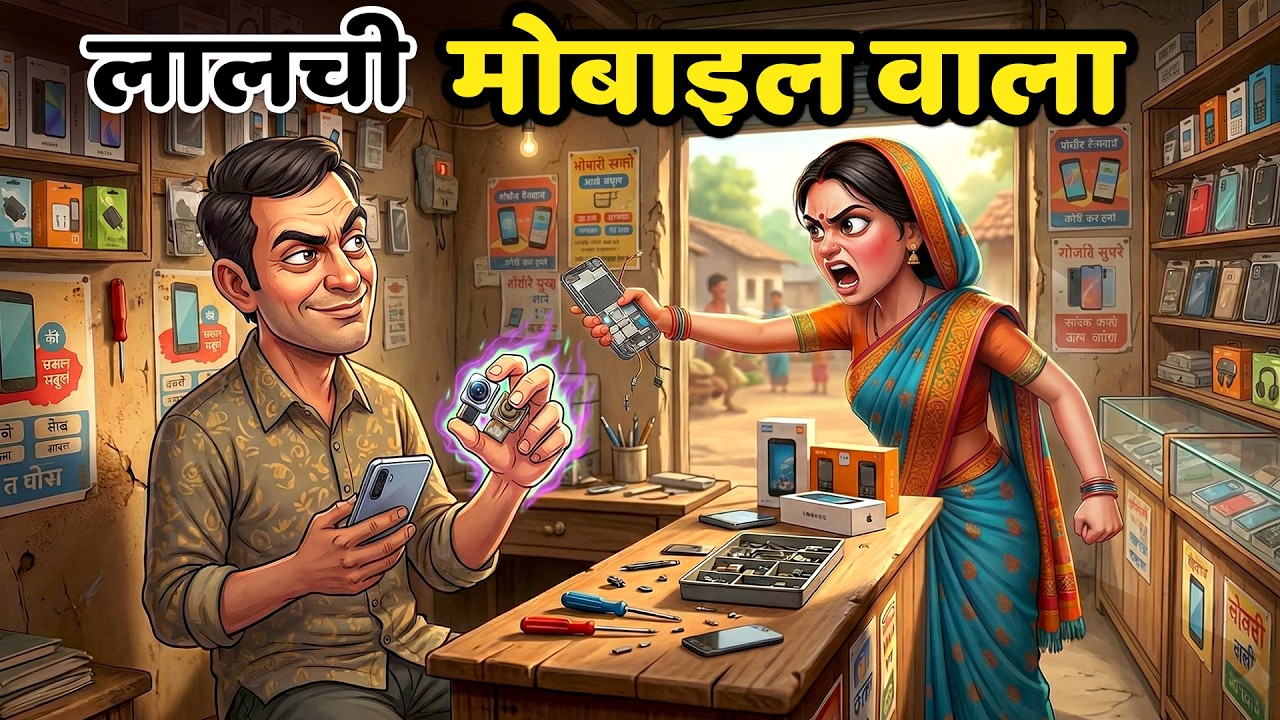 लालची मोबाइल वाला  | LALCHI MOBILE WALA | HINDI KAHANIYA | HINDI STORIES | MORAL STORIES | CARTOON