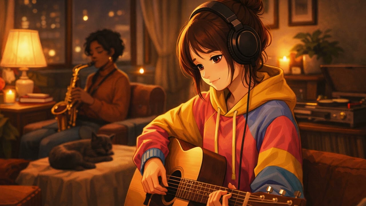 Warm Coffee Jazz ☕🎷 | Cozy Lo-Fi Girls Jazz for Relax, Study & Night Vibes (1H07MIN)
