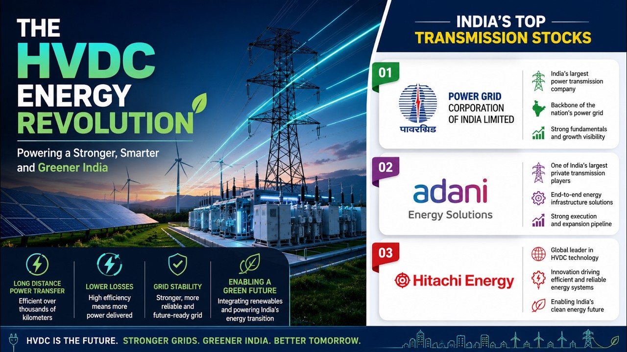 ⚡ HVDC Energy Revolution: Top Transmission Stocks to Watch | Power Grid, Adani Energy, Hitach