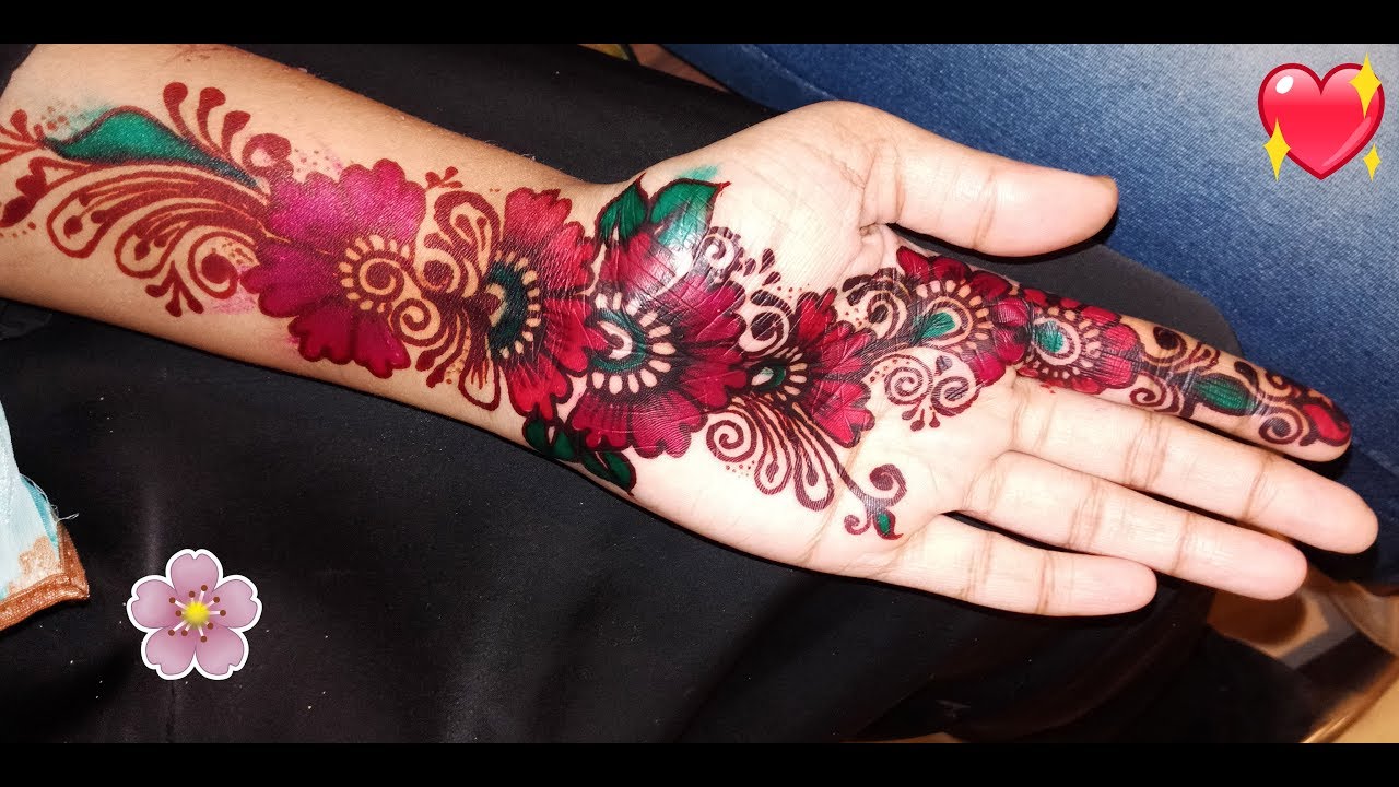 Eid Mehndi 2019 Flower Colored Henna Mehndi Design | Be You And Beauty | Khan Sabiha