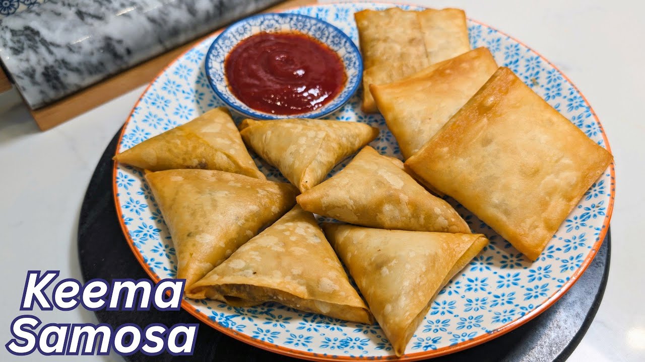 Mutton Keema Samosa Recipe - Square Samosa