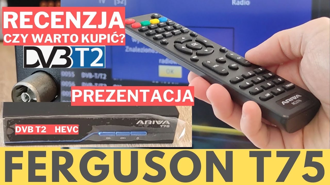 Najlepszy Tuner Ferguson Ariva T75 ? RECENZJA DVB T2 HEVC Jaki Dekoder telewizyjny, Prezentacja T75