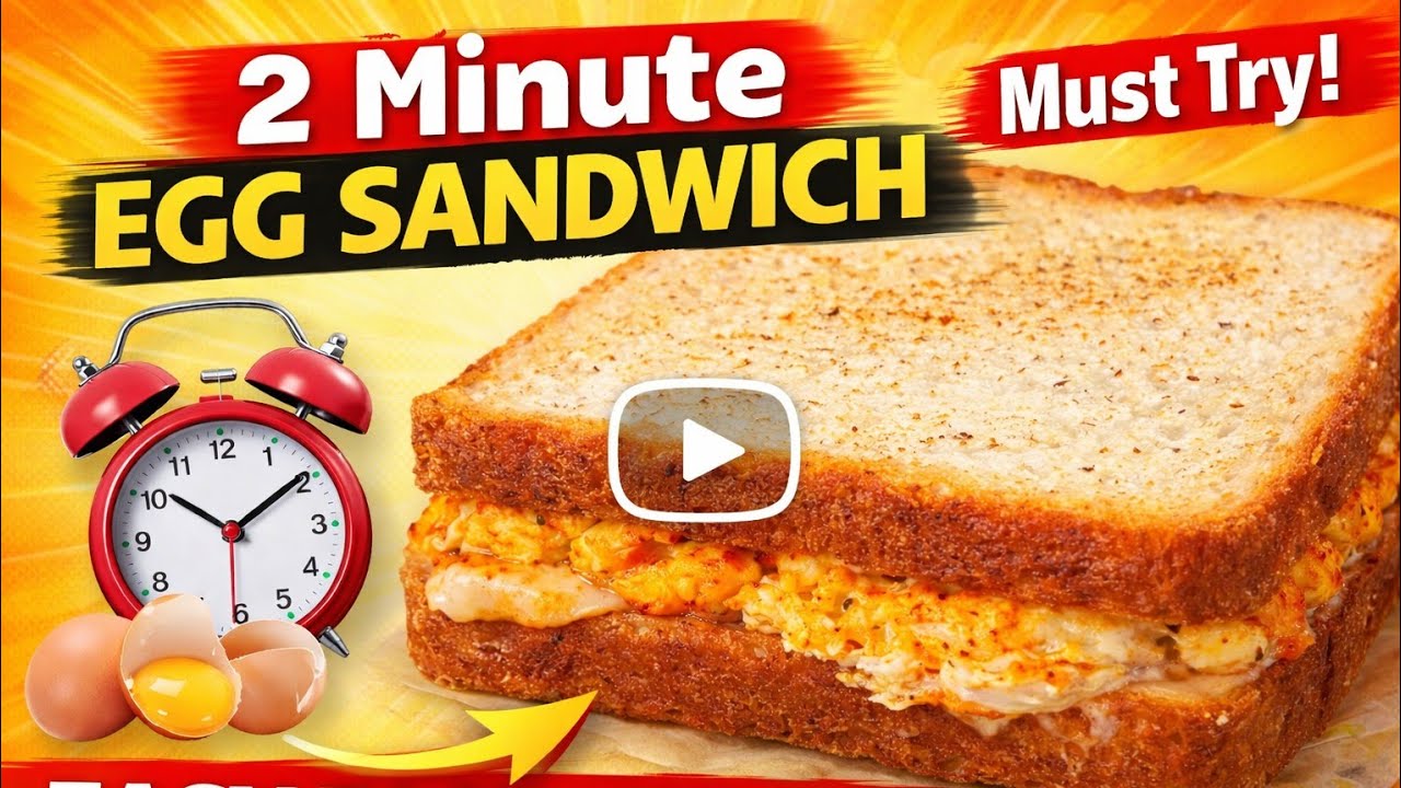2 Minute Egg Sandwich | Super Easy Breakfast Recipe | Egg Sandwich in 2 Minutes #EggSandwich