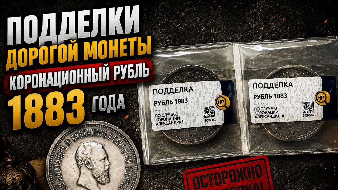 Подделки дорогой монеты коронационный рубль 1883 года