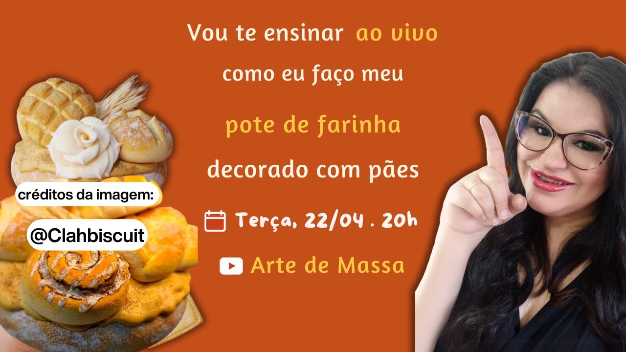 Pote de Farinha Decorado com Pães – Aula Ao Vivo com Sarita | Biscuit Passo a Passo