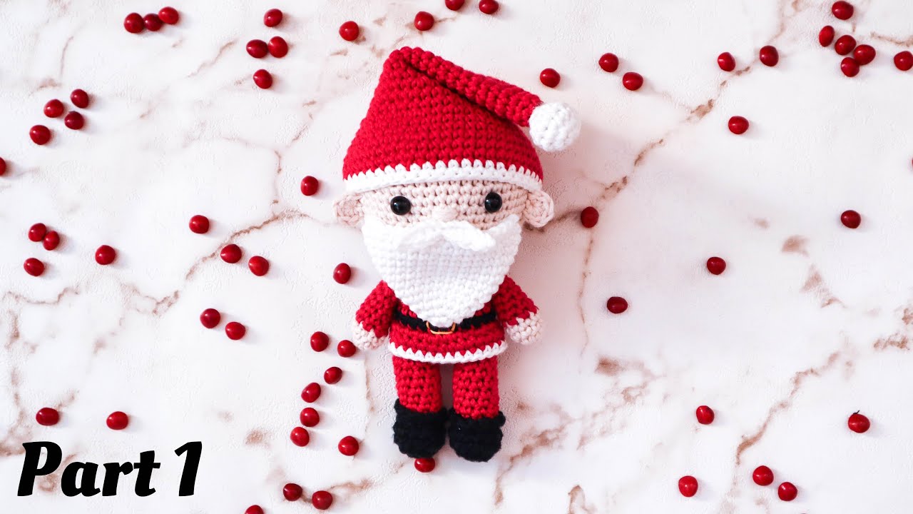 SANTA | PART 1 | HEAD, BEARD, EARS, MOUSTACHE | HOW TO CROCHET AMIGURUMI