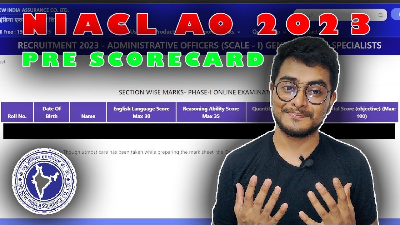 My NIACL AO Pre Scorecard 2023 || High cut off #niacl #niaclao #ibps