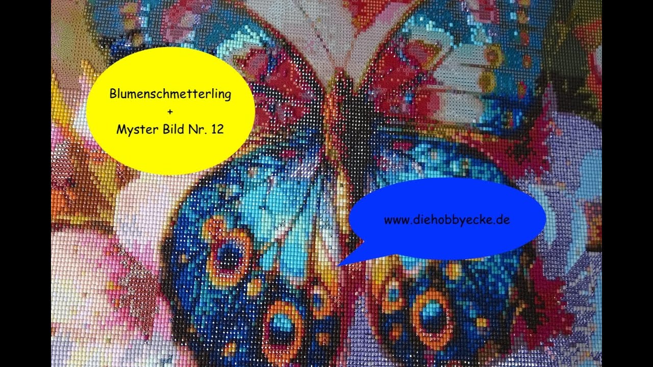 Diamond Painting/Blumenschmetterling + Mystery Bild Nr. 12 mit Pummelhummel