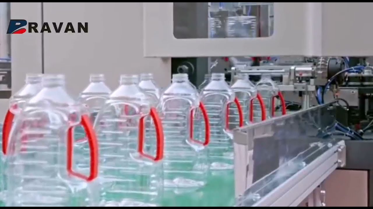 Full Automatic Pre-insert Handle Blowing Machine for PET Bottles, Oil Oval Round Bottles
