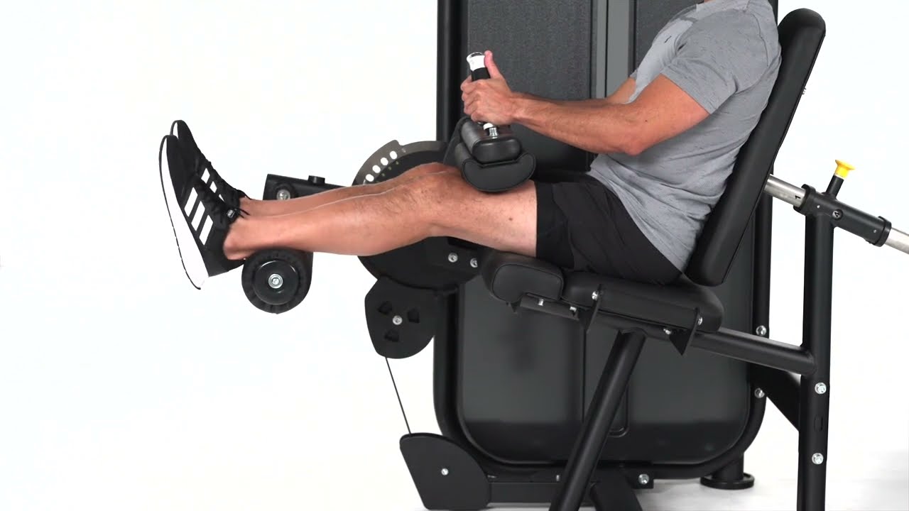 ¿CÓMO UTILIZAR la MÁQUINA de CUÁDRICEPS / FEMORAL SENTADO? - Fuerza Selectorizada Vision Fitness