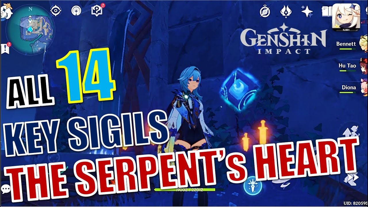 [Easy Guide] KEY SIGILS - The Serpent's Heart all 14 Key Sigils Locations  Enkanomiya Genshin Impact