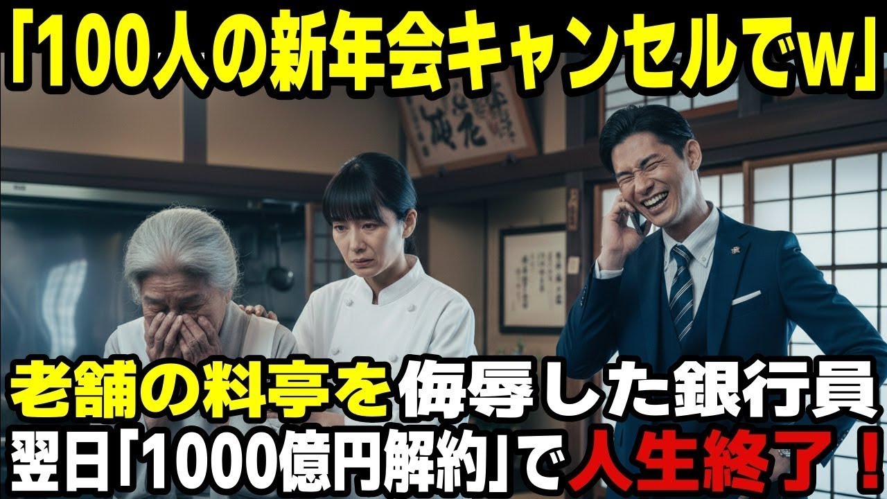 「こんな汚い店で新年会？全部キャンセルでww」老舗料亭を侮辱した銀行員──翌日銀行に電話「1000億円契約破棄で」支店が閉鎖に…