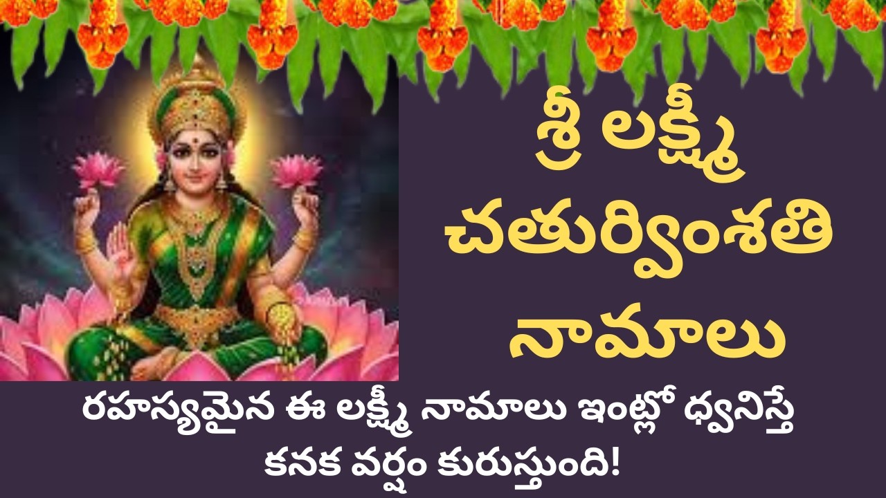 శ్రీ లక్ష్మీ చతుర్వింశతి నామాలుసంపద, ఐశ్వర్యం కోసం శక్తివంతమైనవి  Sri Lakshmi Chaturvimshati Namalu