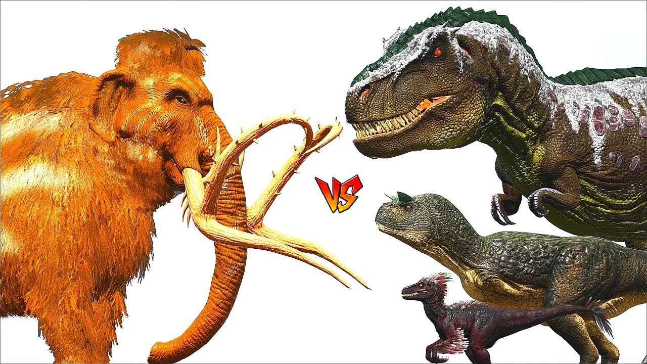 Ark Survival - MAMMOTH vs RAPTOR/CARNO/TREX and more [Ep.290]