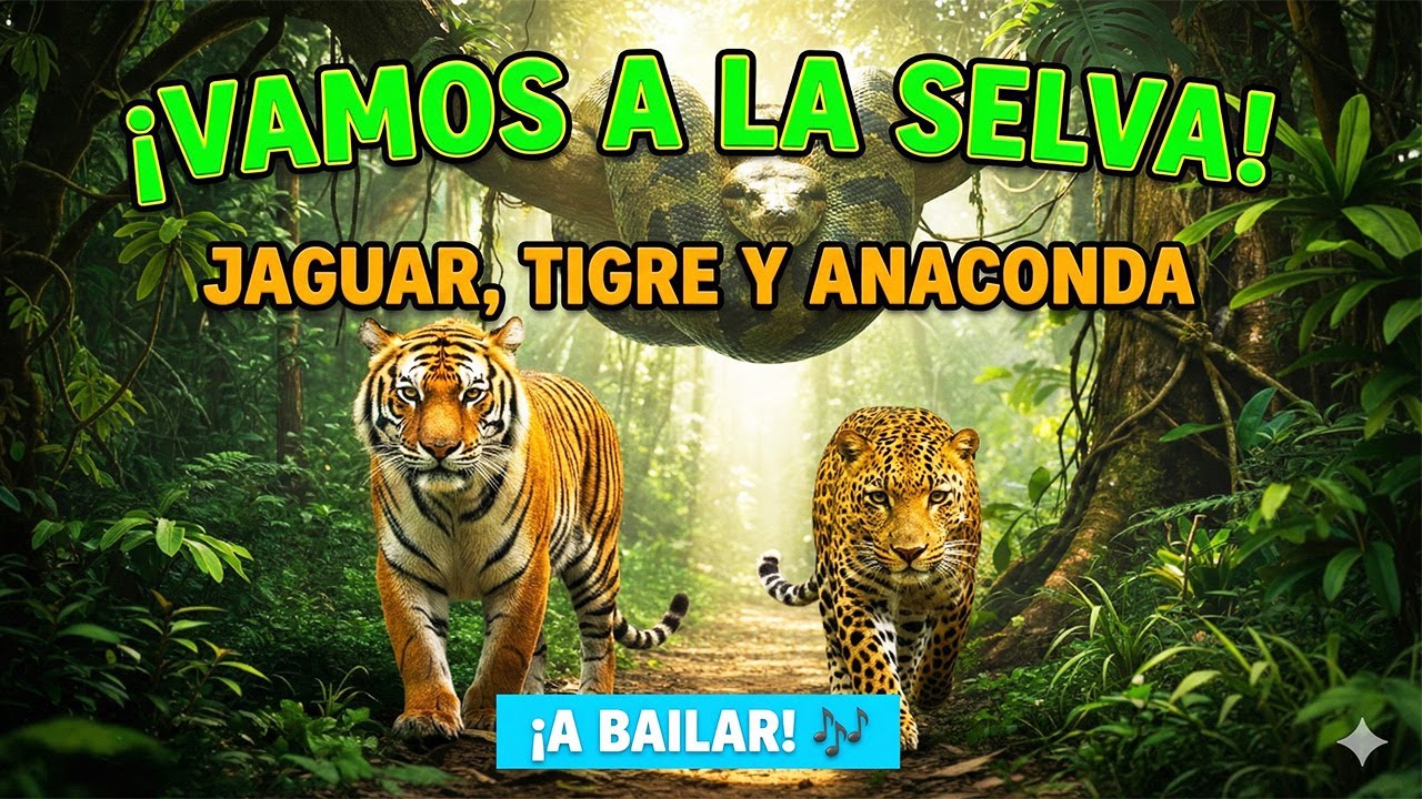 ¡Vamos a la Selva! 🌴 Jaguar, Tigre y Anaconda | Canciones de Animales para Bailar