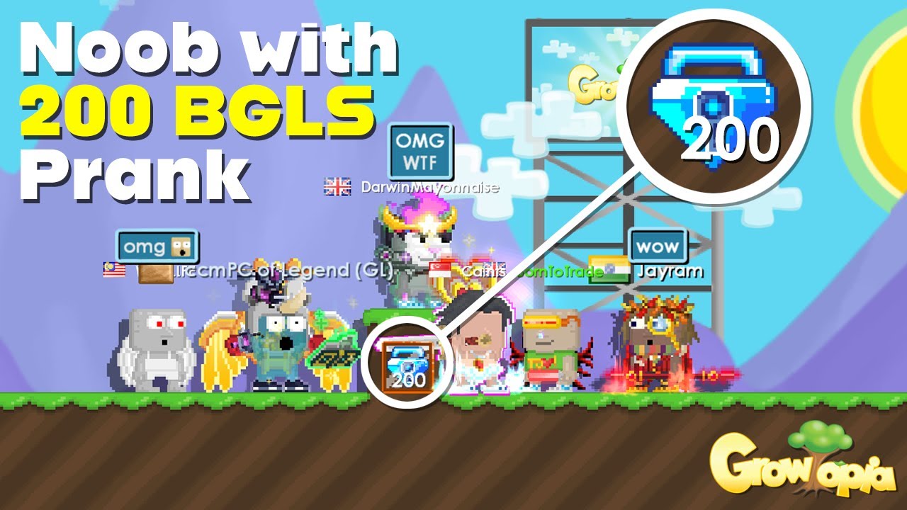 Noob with 200 BGLS Prank! - Growtopia