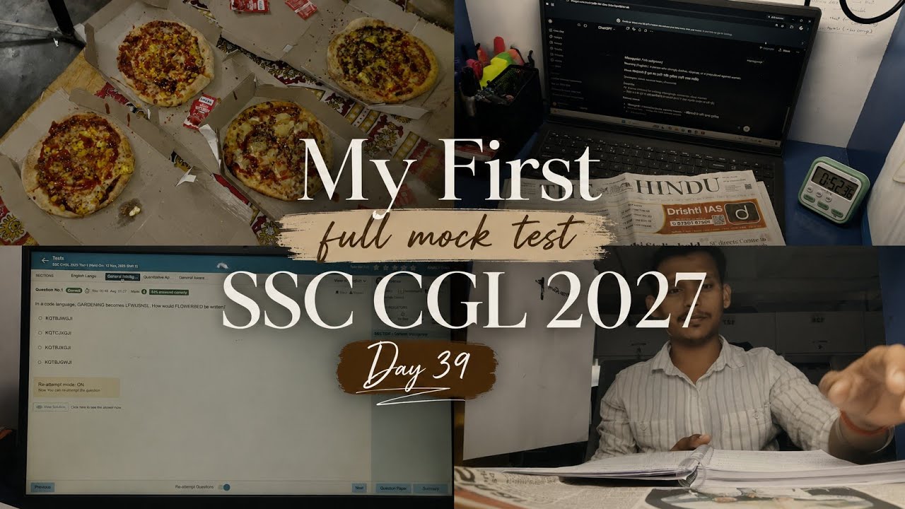 My First Full Mock Test | Day - 39 | SSC CGL 2027 Preparation Journey