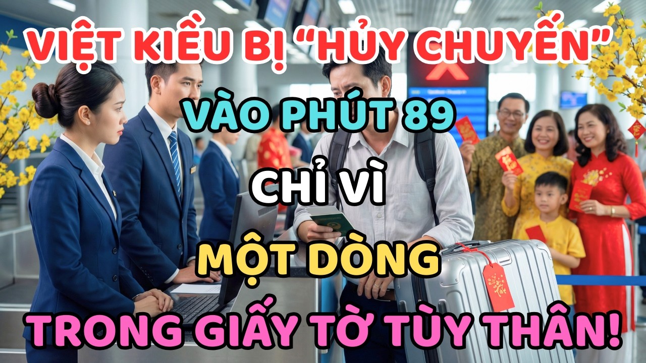 VIỆT KIỀU BỊ “HỦY CHUYẾN” VÀO PHÚT 89: CHỈ VÌ MỘT DÒNG TRONG GIẤY TỜ TÙY THÂN!