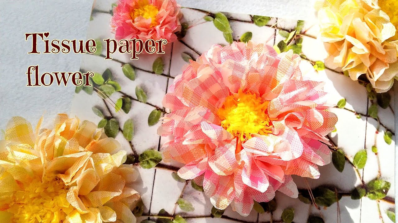 Tissue paper flower / ポンポンフラワー / Paper flower / Flower pompom