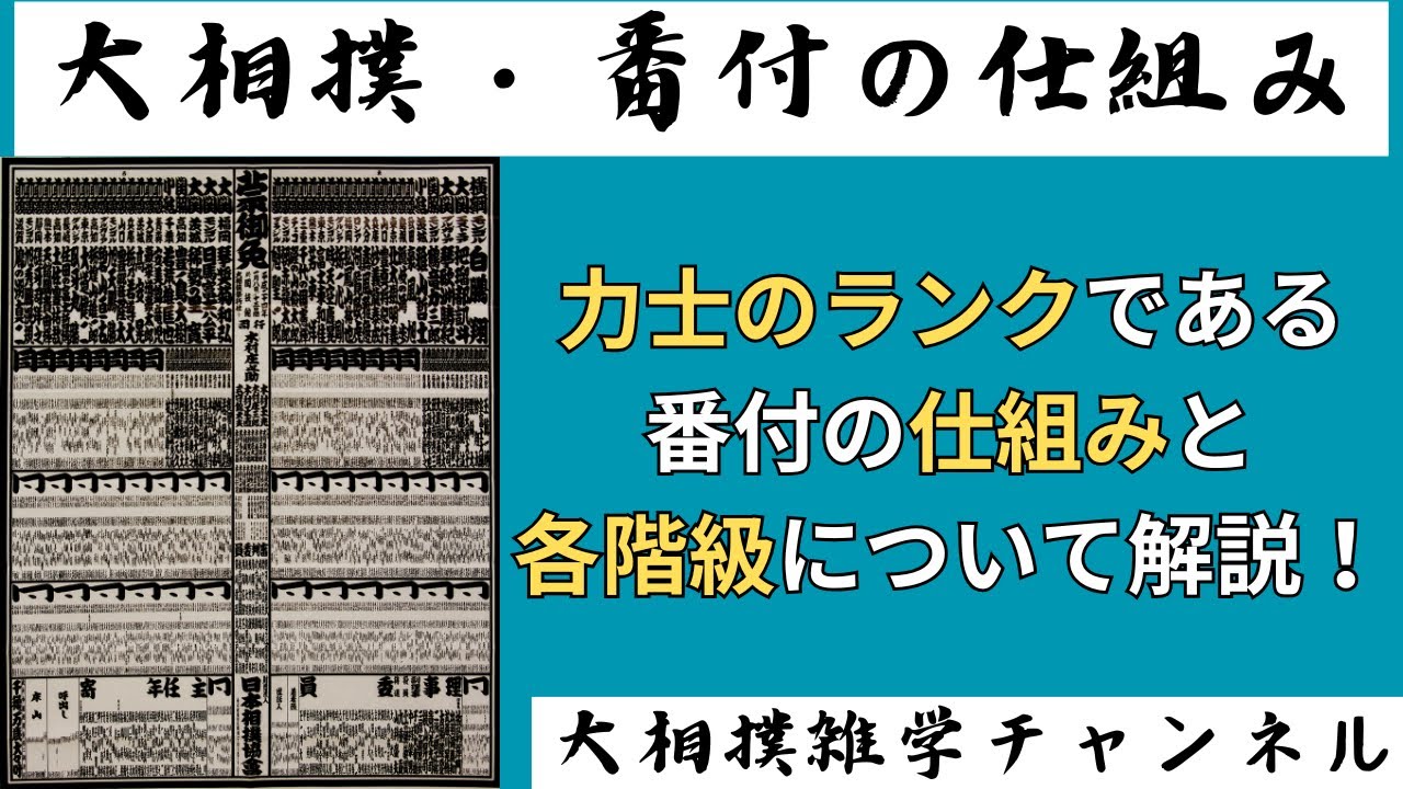 大相撲の「番付」　「力士のランク」である番付の仕組みと各階級について解説　相撲を楽しく見る知識！