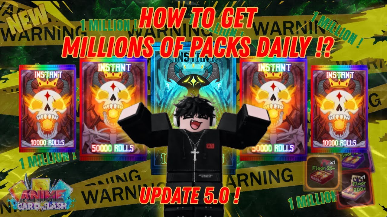 How to Get 3 MILLION+ Packs Per Day🔥In Anime Card Clash -  Update 5.0 Guide (Roblox)