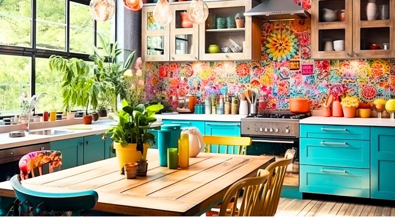 65 Boho  Chic Kitchen Designs|Colorful Bohemian Kitchen Decor