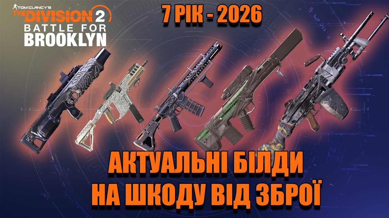 Актуальні білди на шкоду від зброї на 7й рік гри - The Division 2 UA українською