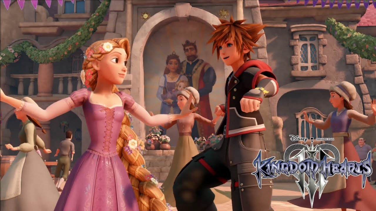 KINGDOM HEARTS 3 - Sora Dances With Rapunzel & Townsfolk | PS4 Gameplay