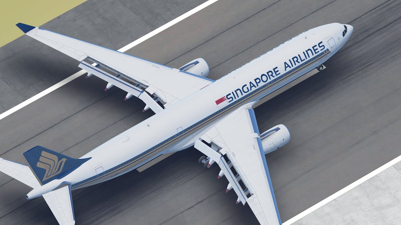 Singapore Airlines Airbus A330-300 landing BWN/WBSB RWY 03 (Infinite Flight)