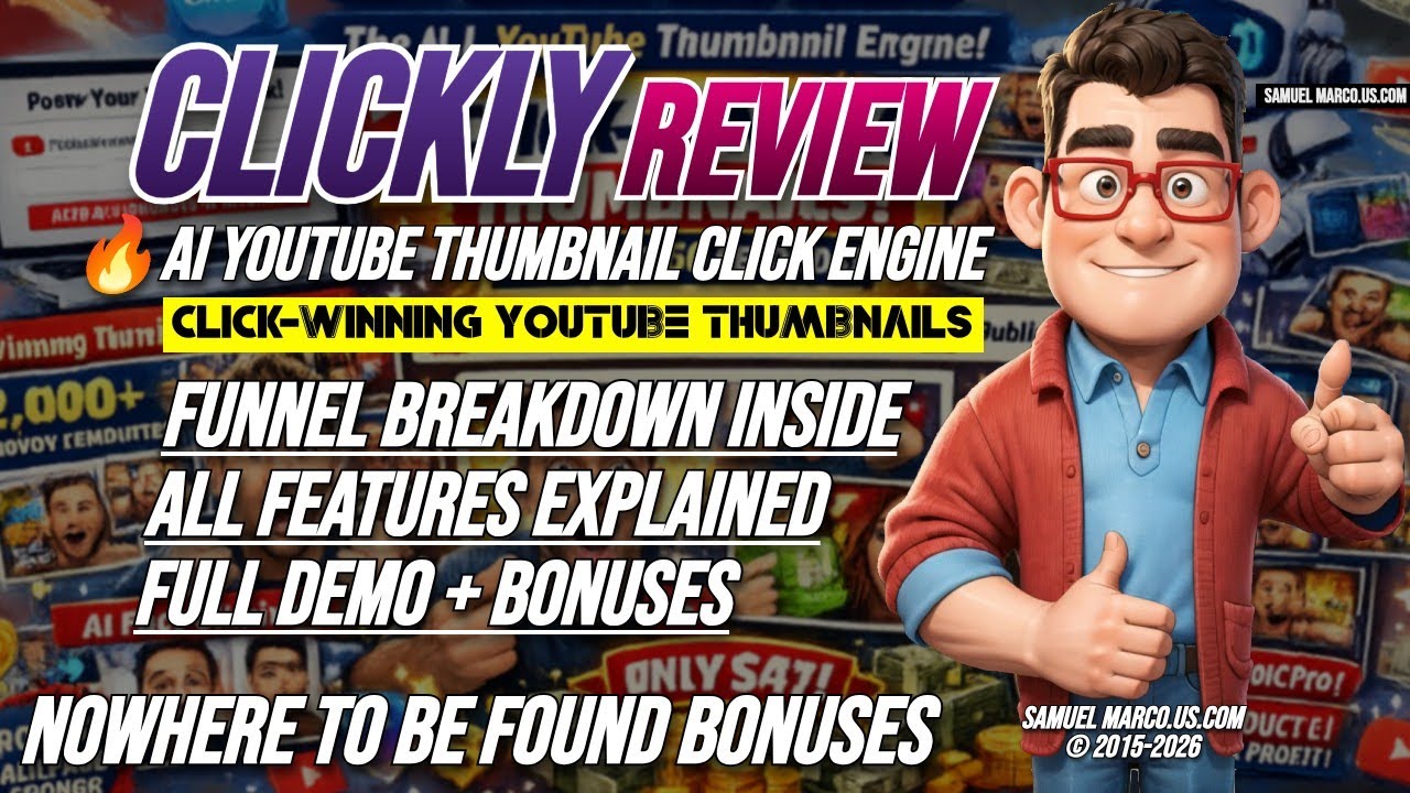 CLICKLY REVIEW: AI Thumbnail Generator! 🔴 CLICKLY Review + DEMO + OTOs + BONUS 🔴 Clickly AI Review
