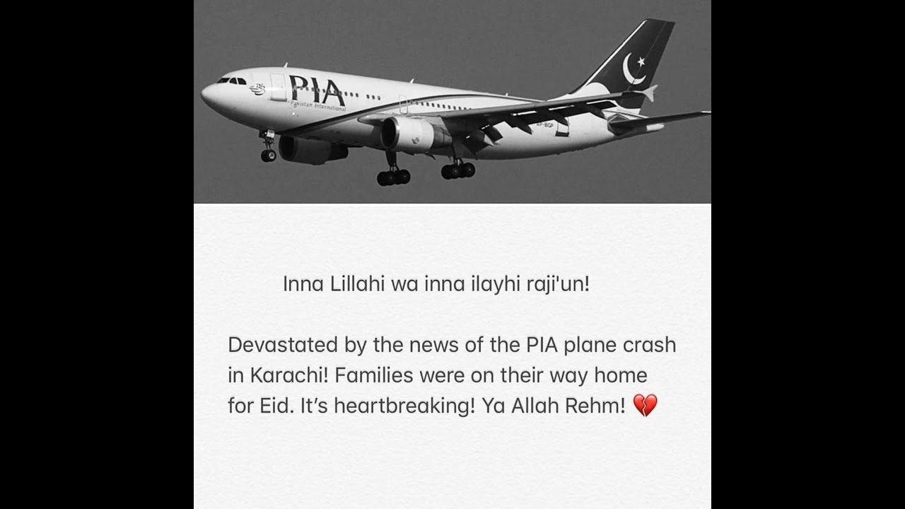 Footage of PIA PK-8303 plane crash in Karachi