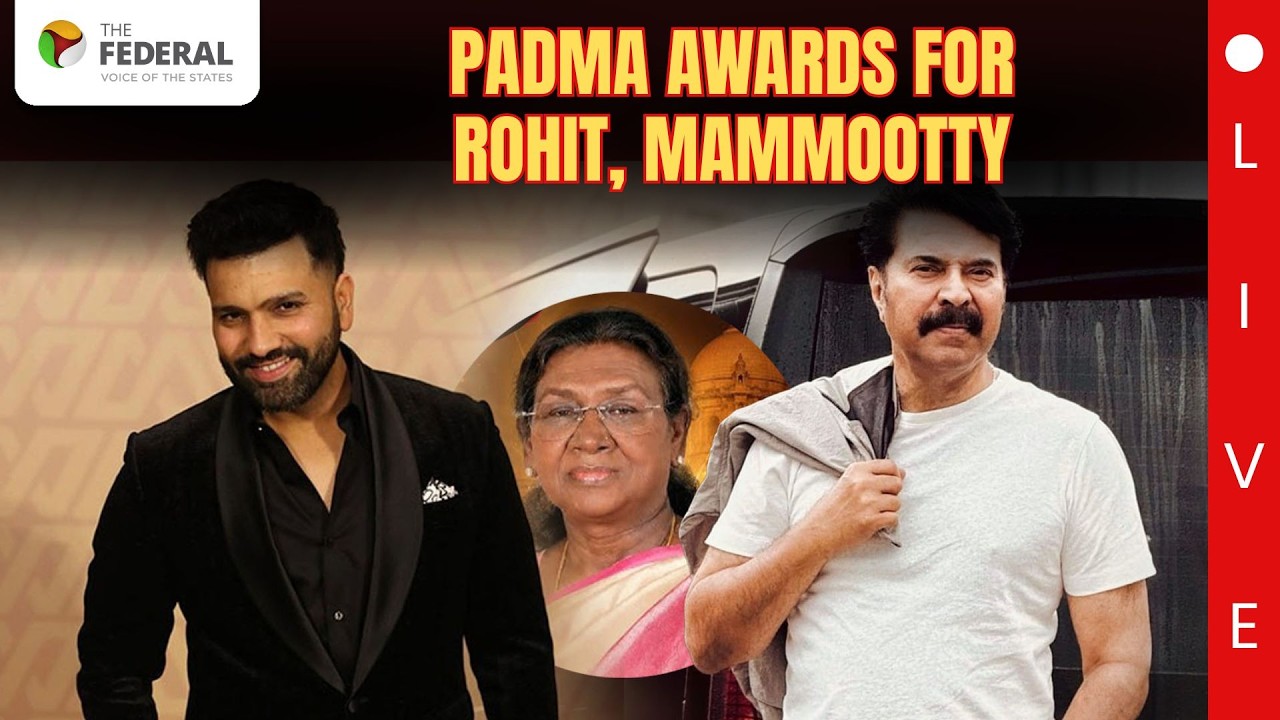LIVE | Padma Awards 2026: Rohit Sharma, Alka Yagnik, Mammootty in spotlight | The Federal