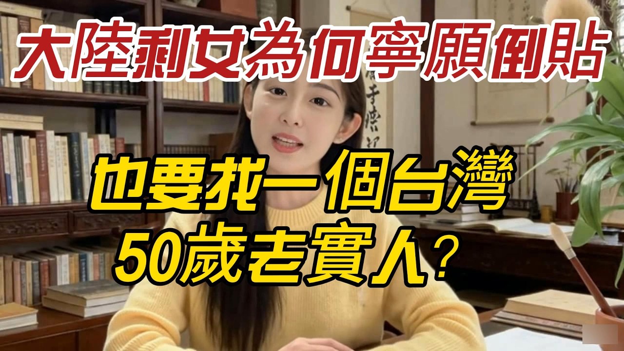 兩岸婚戀市場大洗牌：大陸剩女為何寧願倒貼，也要找一個台灣50歲老實人？