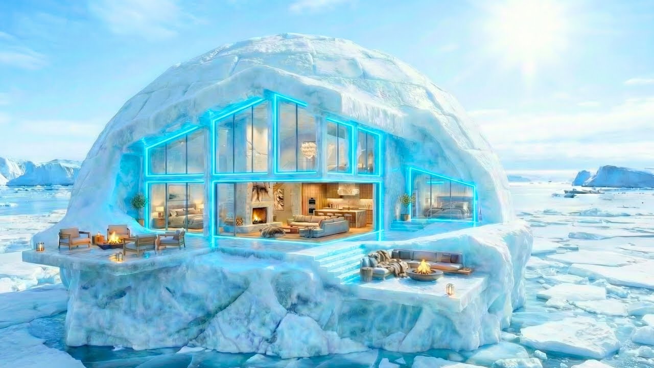 Building a Luxury Igloo at –71°C on Arctic Ice – Extreme Cold Build (ASMR)