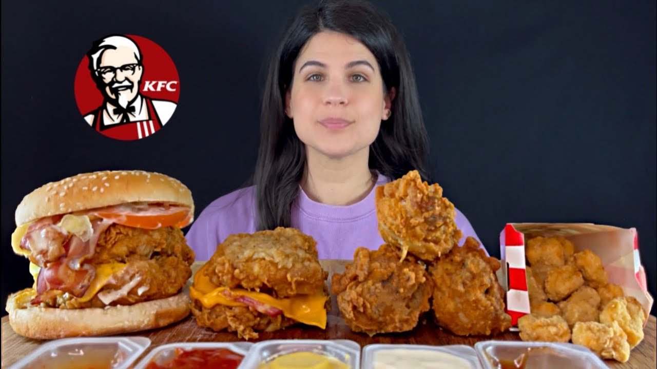 KFC | GRANDER BURGER, DOUBLE DOWN, LEGS, POPCORN CHICKEN | MUKBANG | ASMR