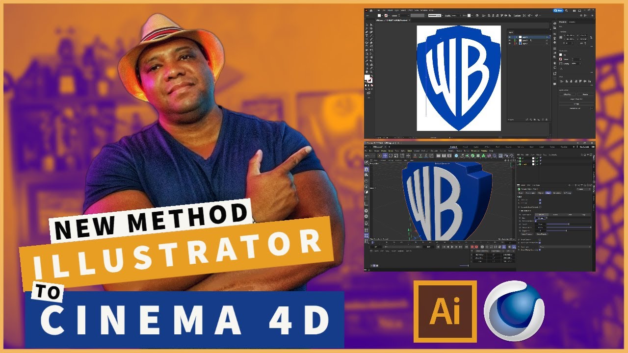 Adobe Illustrator в Cinema 4D | Новый обновлённый метод
