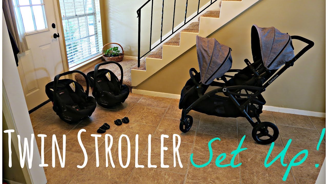 TWIN STROLLER SET UP! Contours Options Elite & Britax B Safe 35
