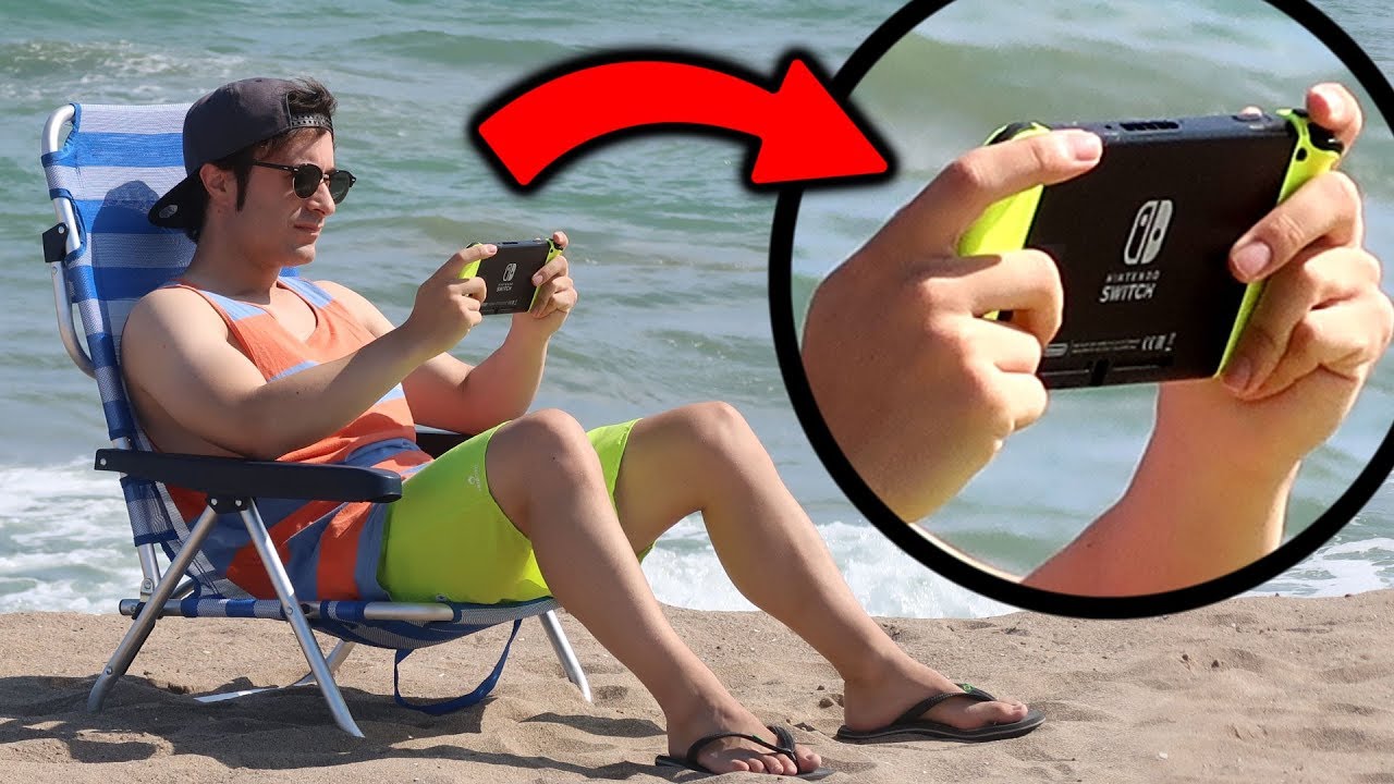 ...voy a la PLAYA con mi Nintendo SWITCH 😎